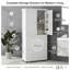 Armoire de rangement haute et large autoportante avec 4 portes, tablettes réglables, dispositif anti-basculement, blanc - L 31,3 po x l 15,6 po x H 62,3 po