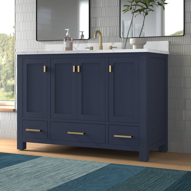 Souther 48" Single Bathroom Vanity Base Only, Navy Blue