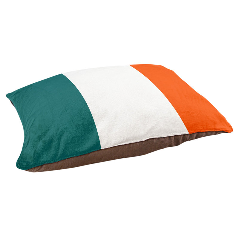 Coussin d'extérieur pour chien Florida Tribe, Grand (l 50 po x P 40 po x H 7 po), Vert / Blanc / Orange