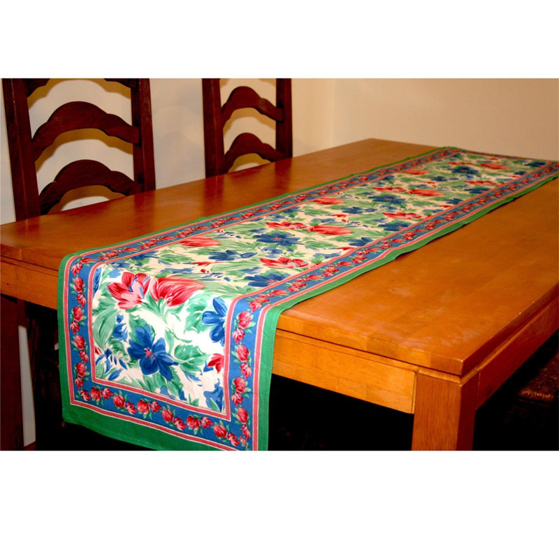 Chemin de table en coton Floral