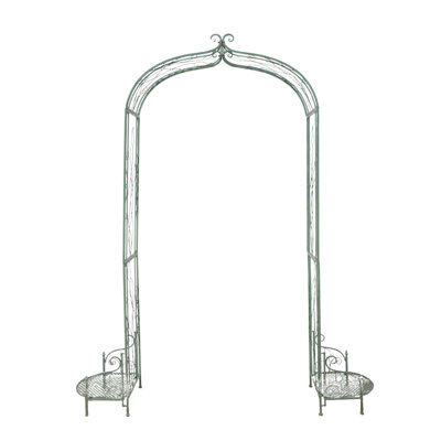 Arche de jardin en métal vert