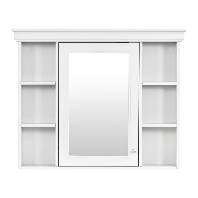 Armoire de rangement murale blanche 35 po x 28 po avec porte miroir