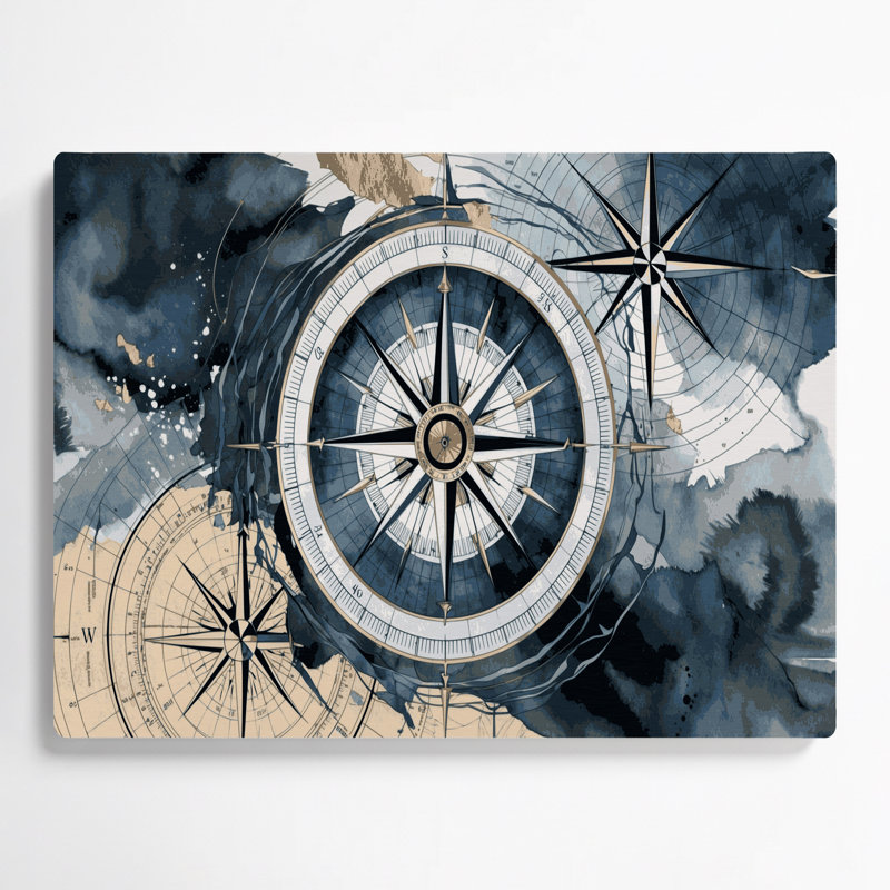 Art mural en métal bleu nautique contemporain, H 11 po x l 14 po