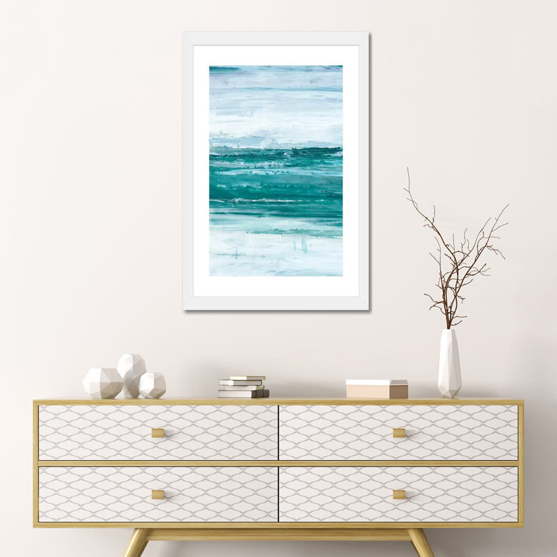 « Choppy Waters II » par Ethan Harper, reproduction d’art, H 24 po x l 16 po x P 1 po, Papier encadré blanc, Blanc