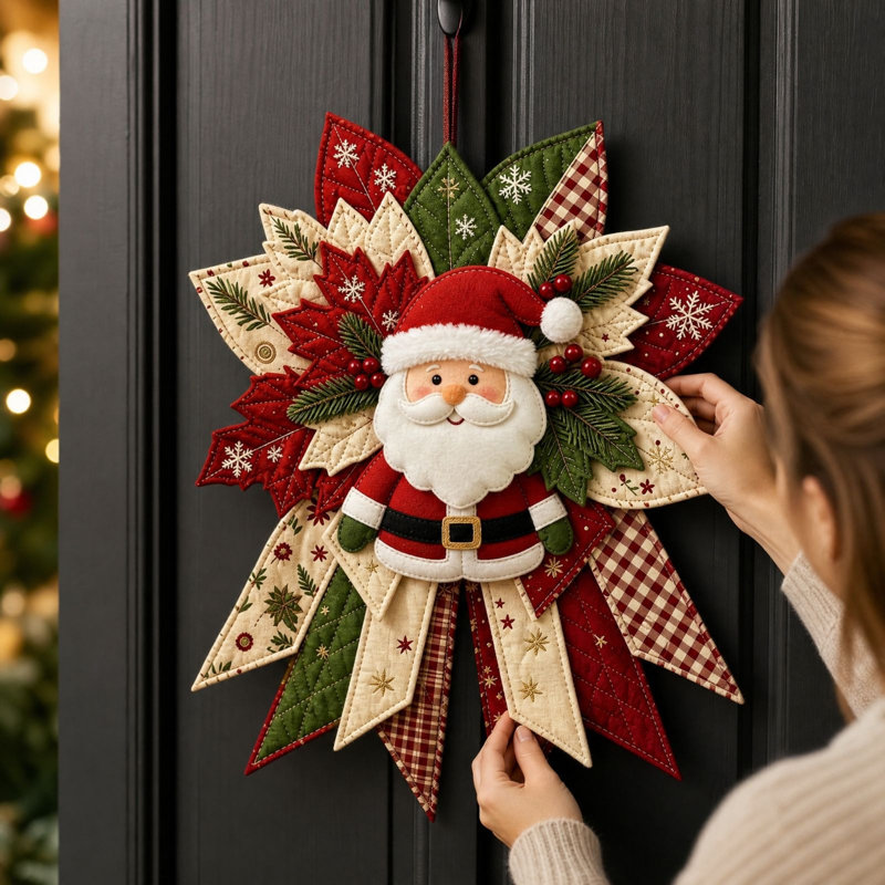 Trousse de couture pour décorations de Noël, suspension de porte matelassée, décorations de Noël