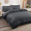DUVET FRILL Microfiber Solid Colour Duvet Cover with Pillowcases-123123636-123123633