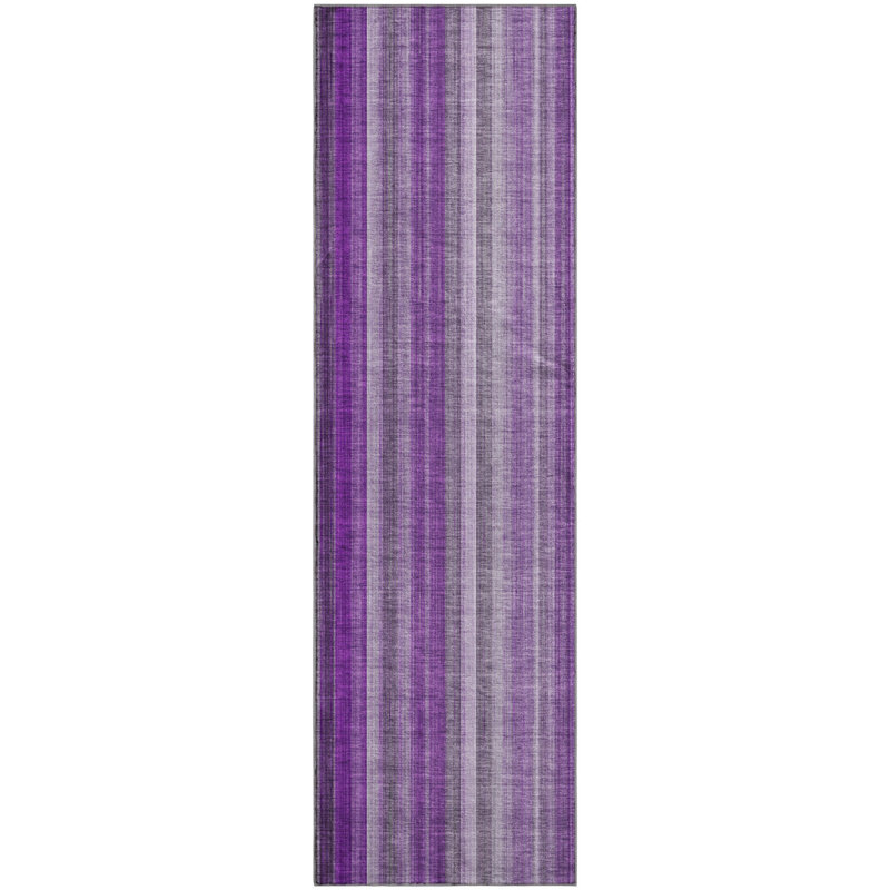 Premium Machine Washable Cerrito AMF543 Purple Rug, Runner 2'3" x 7'6"
