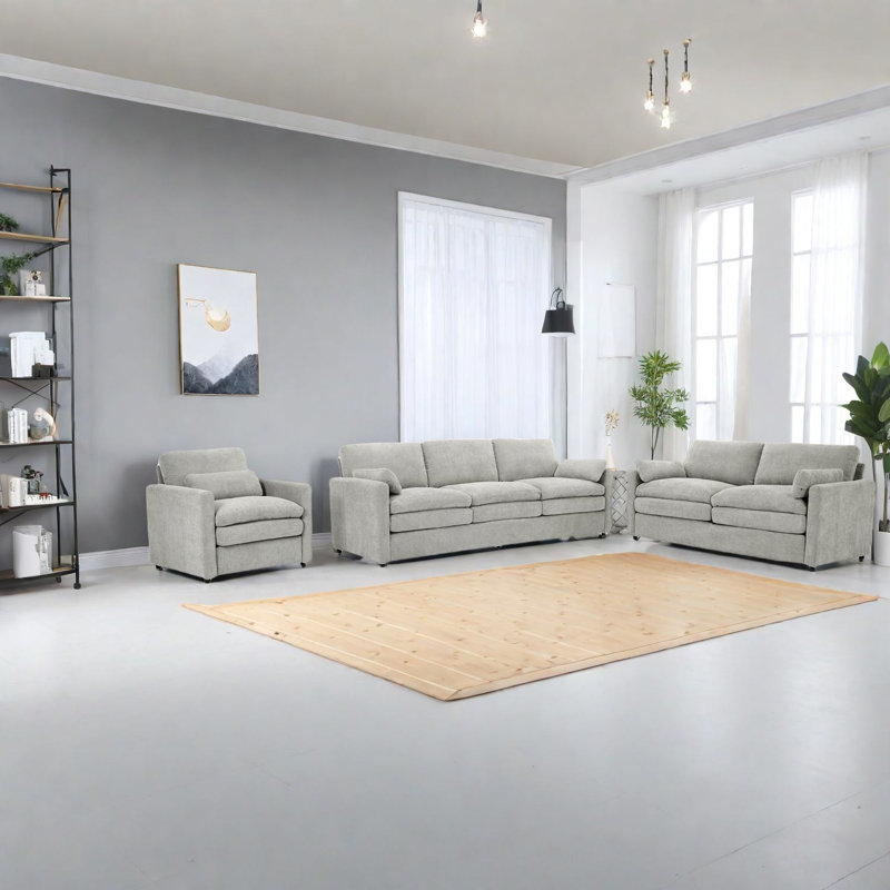 Canapés spacieux en nuage, chenille de qualité supérieure, confort de salon moderne