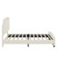 Lit plateforme tapissier simple avec tête de lit courbée à hauteur ajustable et DEL-146935121