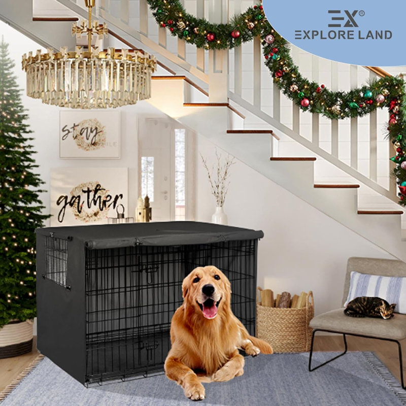 Housse de cage pour chien 30 po en polyester durable pour chien, Noir, H 20 po x l 18 po x P 24 po