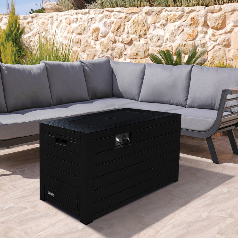 Sunbeam Oasis Aluminum Propane/Natural Gas Fire Pit Table, Black