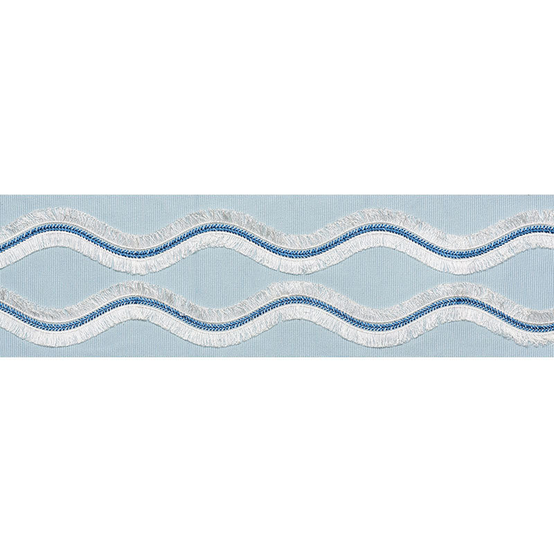 Ogee Embroidered Tape, Sky