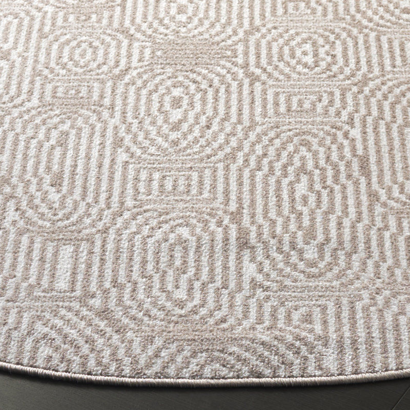 Tapis abstrait lavable à la machine Granillo, Rond 6 pi 7 po
