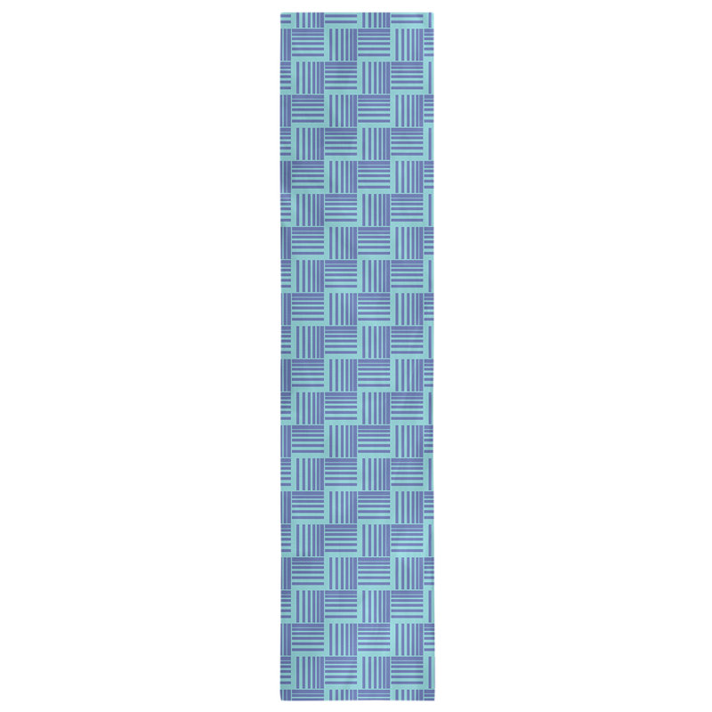 Fractured Stripes Table Runner, 16" x 72", Light Teal/Blue