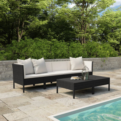 Chaise longue avec coussins 6 pièces Poul
