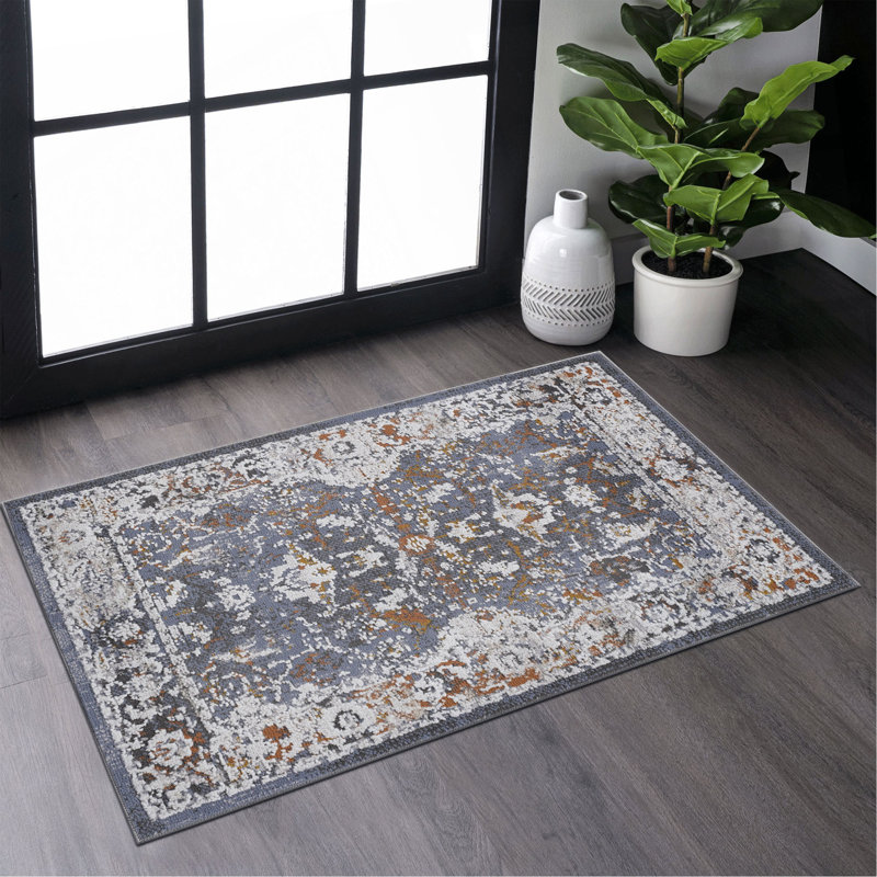 Collection Blue/Traditional Non-Shedding Living Room Bedroom Dining Home Office Stylish And Stain Resistant Area Rug