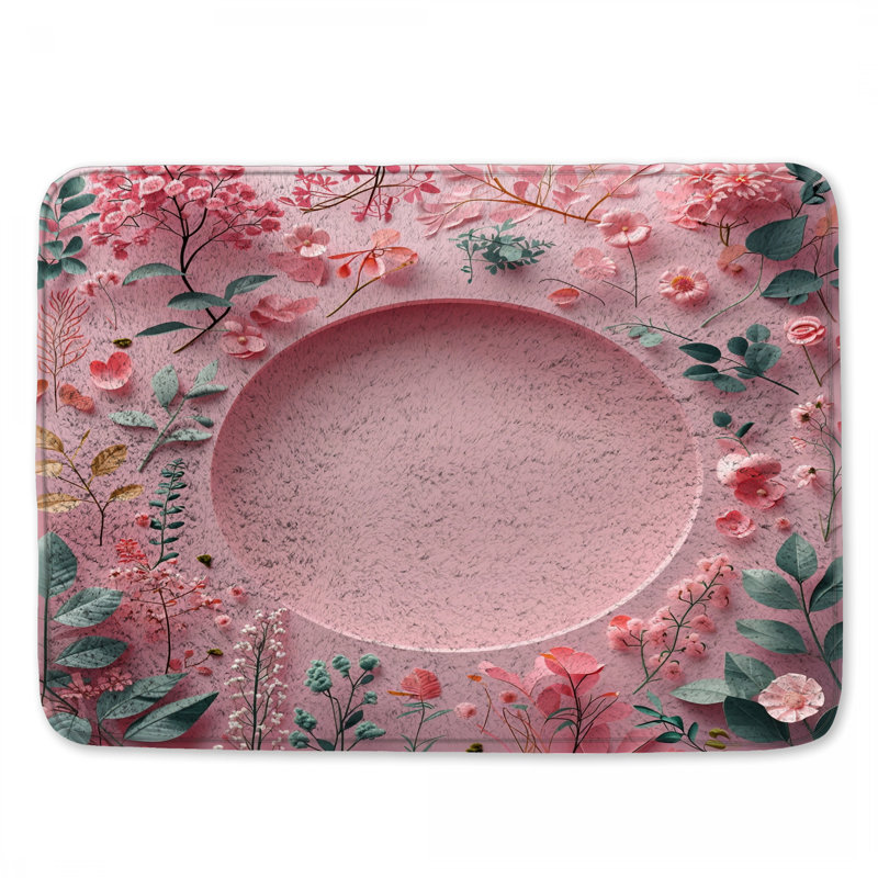 Tapis de bain à motif floral Boho, L 24 po x L 17 po
