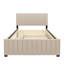Lit plateforme double en velours avec lit gigogne-79306983