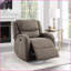 Fauteuil inclinable électrique, structure en bois massif revêtu de chenille brun moderne | Brun | Bois massif, contreplaqué