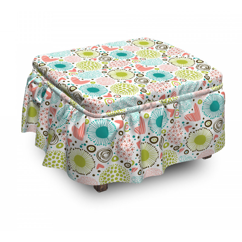 Housse pour repose-pieds doodle abstract hearts