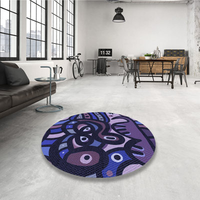 Tapis 100% à motifs lavables à la machine 2989 Pat1231-BLU