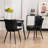 Jimma Faux Leather Upholstered Wingback Dining Chair with Iron Legs -194002851
