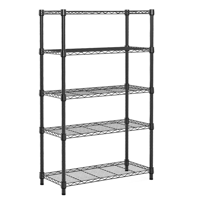 Étagère de rangement 1250 lb Étagère utilitaire 5 niveaux Étagère de rangement en fil métallique pour la maison, la cuisine et le bureau (P 13,7 po x l 23,6 po x H 62,4 po)