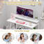 Bureau personnel avec support pour moniteur, tablette ouverte et structure en métal, crochet pour écouteurs-416590834