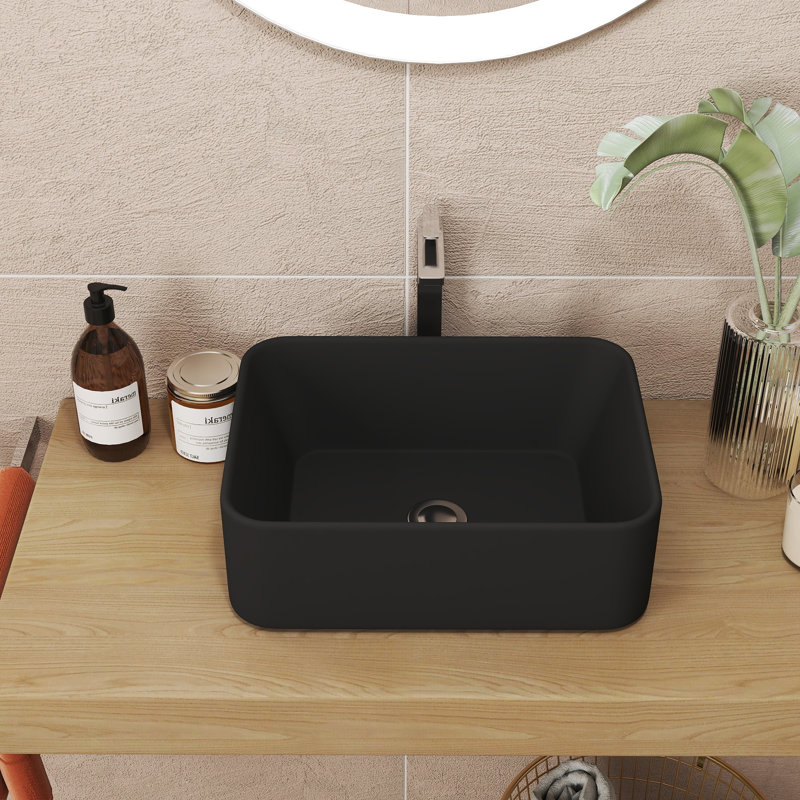 16"L*12"W*5.5"H White Ceramics Rectangle Bathroom  Sink Rectangular Vessel Vanity Sink