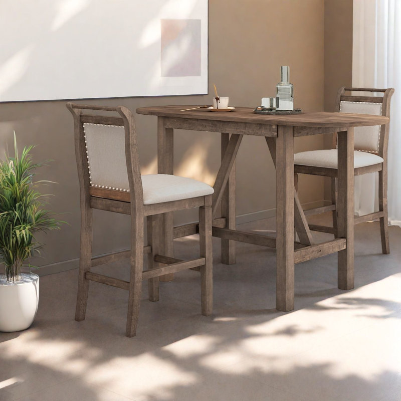 Extendable Wood Dining Table Sets(must Include Both Table And Chair), Rustic Home