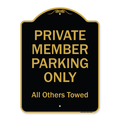 Enseigne Signmission Designer Series - Stationnement privé pour membre seulement toutes les autres remorquées | Enseigne architecturale en aluminium épais de 18 po x 24 po bourgogne | Protégez votre entreprise et votre commune | Fabriqué aux États-U