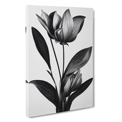 Monochrome Flower - Wrapped Canvas Print