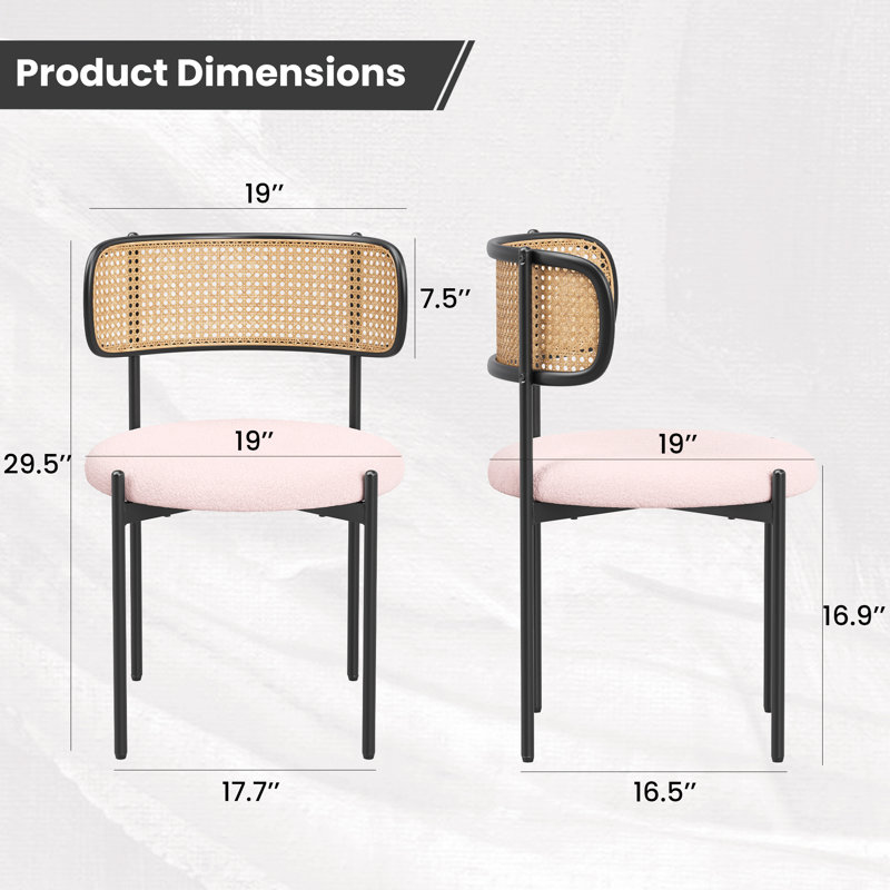 Chaise d'appoint Canice Boucle, Rose