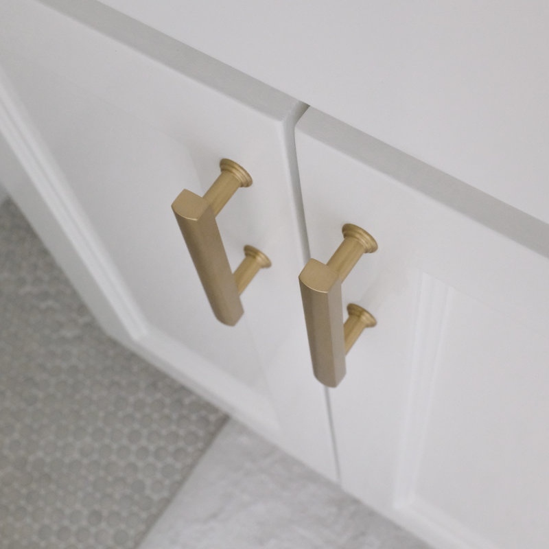 Mod Two Tone Bar / Handle Pull, Satin Brass, 8"