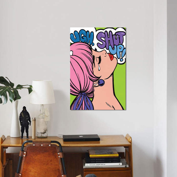 « ugh arrêt ! » impression sur toile, reproduction d’art sur toile, H 26 po x l 18 po x P 1,5 po, Pas de tapis, Toile tendue
