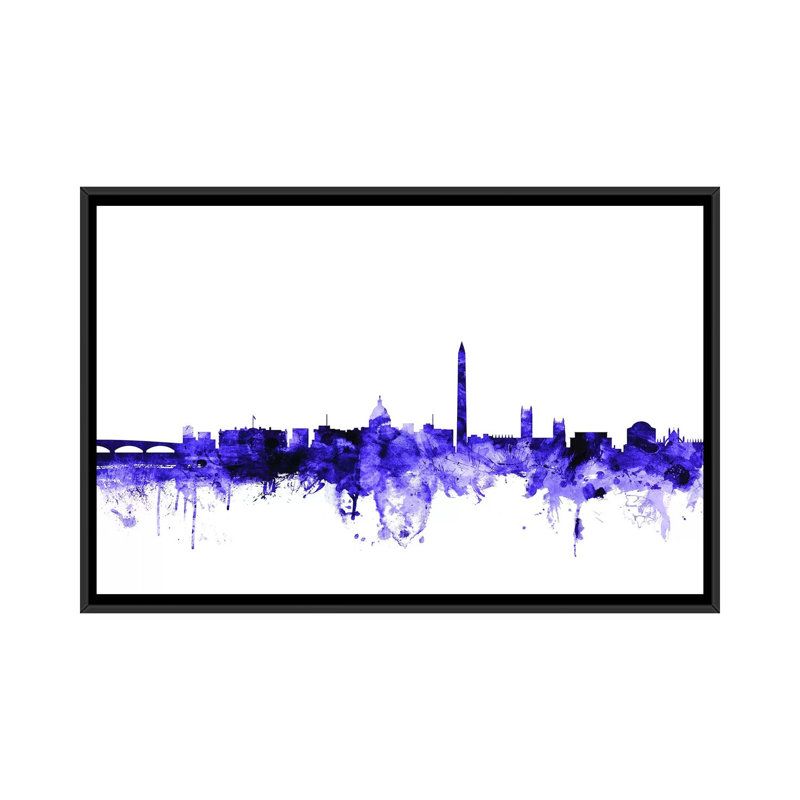 «Washington, DC Skyline» par Michael Tompsett, impression sur toile tendue, H 18 po x l 26 po x P 1,5 po, Pas de tapis