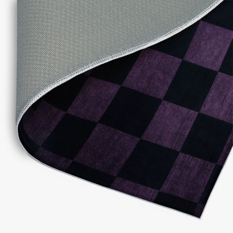 Tapis d'intérieur et d'extérieur à carreaux gris, Rectangulaire 2 pi x 3 pi