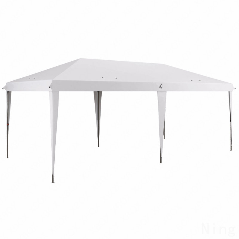 Pavillon de jardin escamotable 10 x 19,2 pi, pour une utilisation festive avec sac de transport (blanc), Blanc