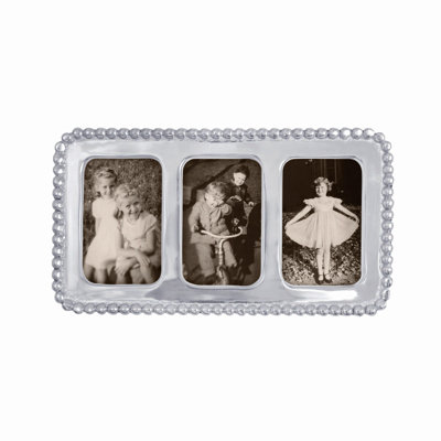 String Of Pearls Silver Metal Beaded Picture Frame
