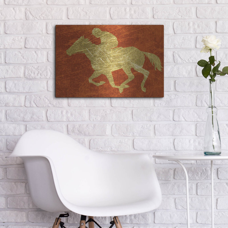 «Gold Jockey On Red» par Irena Orlov, H 16 po x l 24 po