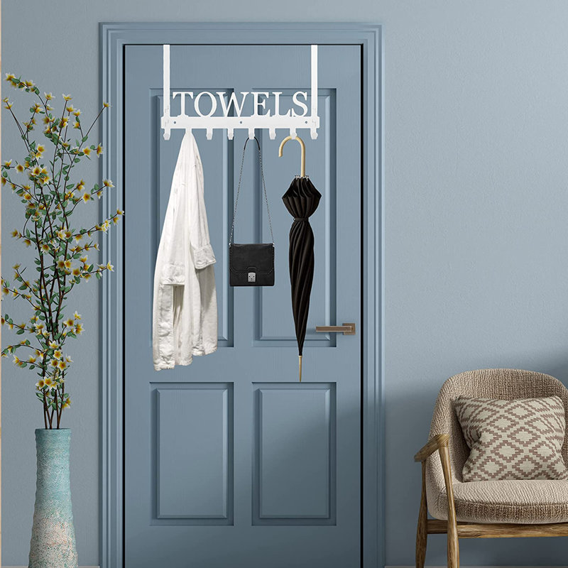 Porte-serviettes mural pour salle de bain, Blanc