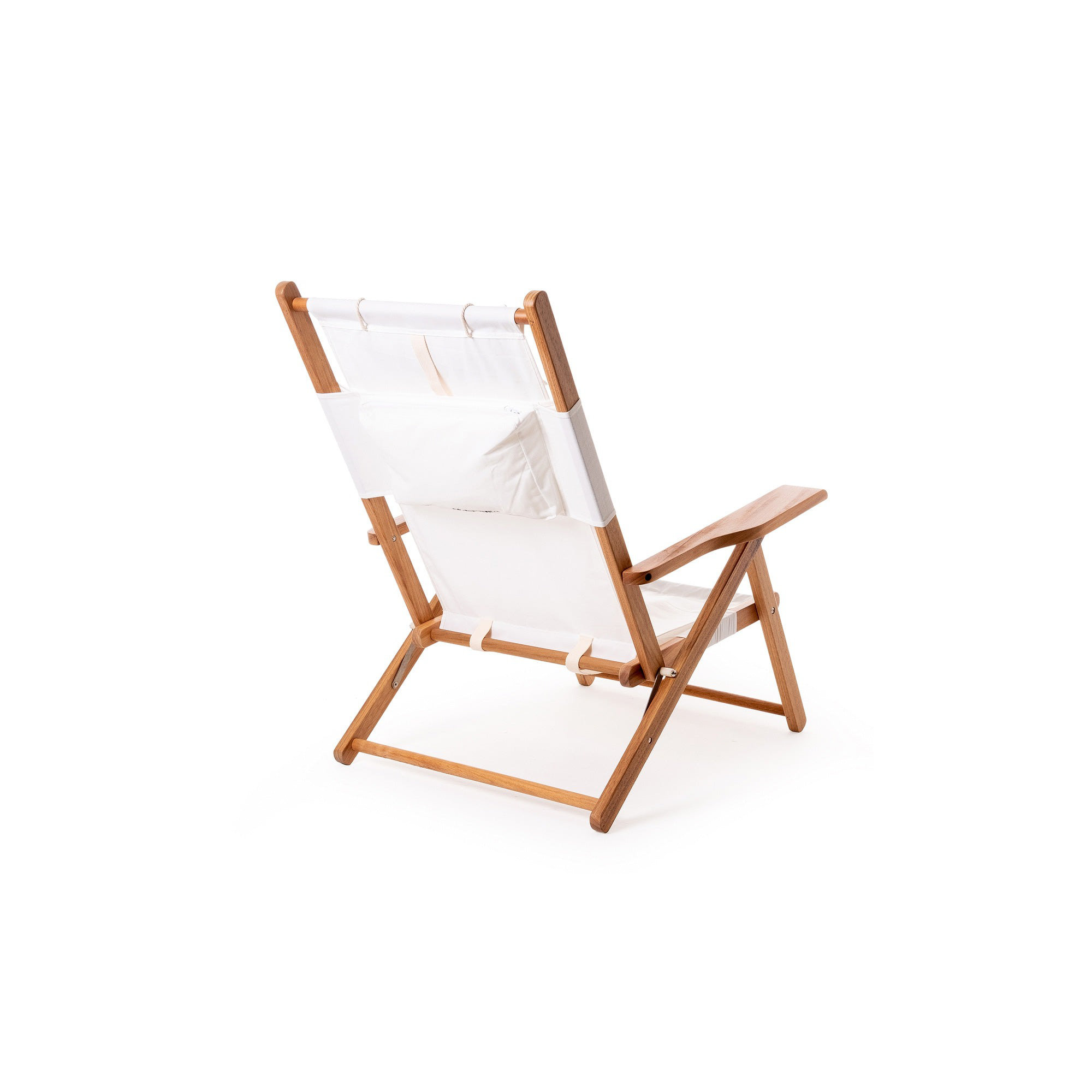 Reclining Beach Chair with Cushion, Antique White