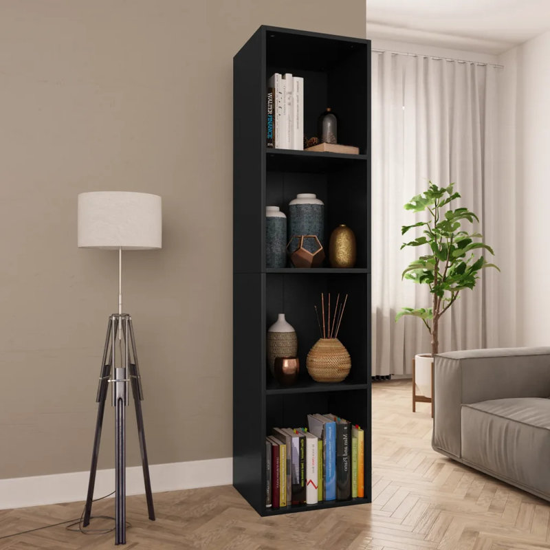 Athema Standard Bookcase, Black, (4 Shelves) 143cmH x 40cmW x 24cmD