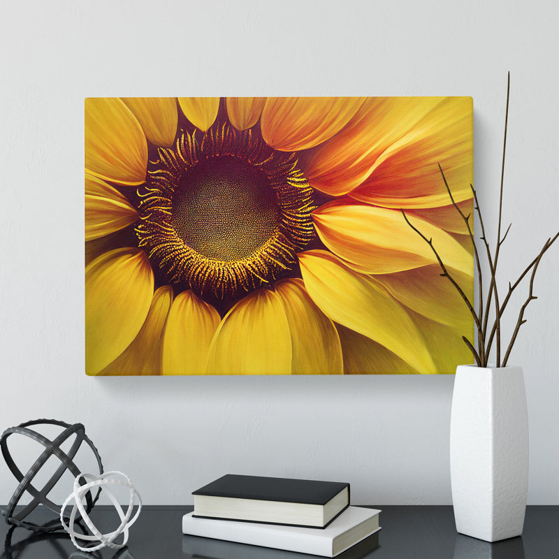 Harmonious Sunflower - Wrapped Canvas, 35cm H x 50cm W x 3cm D