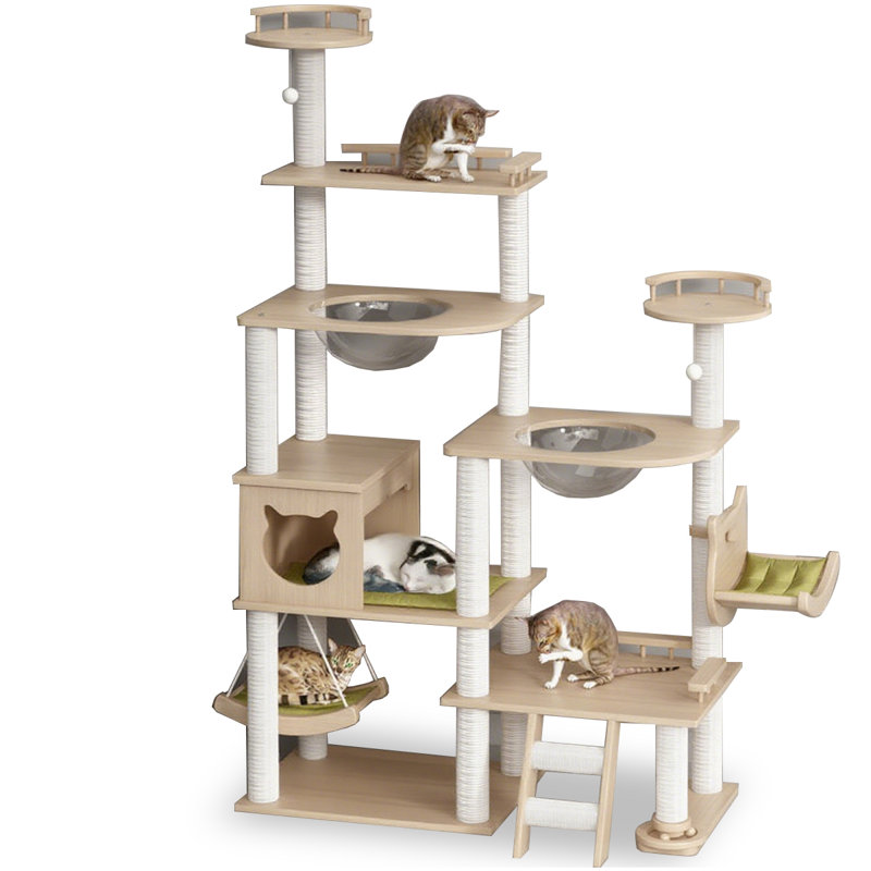 Arbre à chat 7 niveaux avec condons pour chat, perchoir, poteaux à griffer