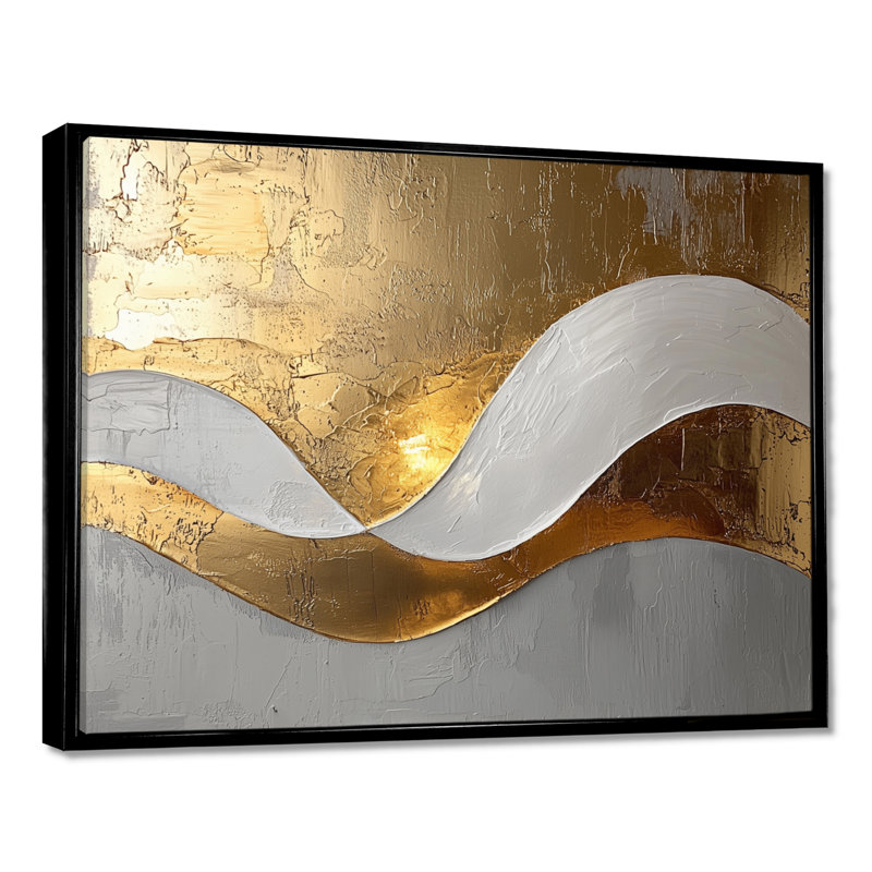 Amaro I - Abstract Large Wall Art, Noir, noir, noir, noir, Cadre flottant, H 16 po x l 32 po