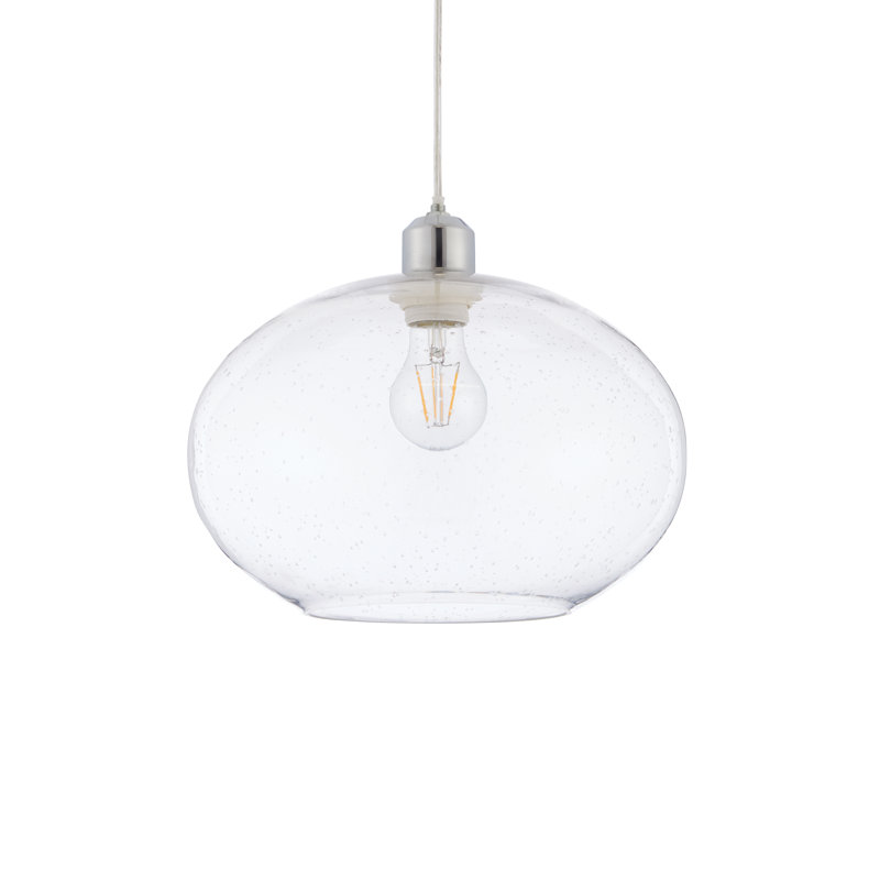 20cm H Glass Round Pendant Shade ( Screw On ), Clear