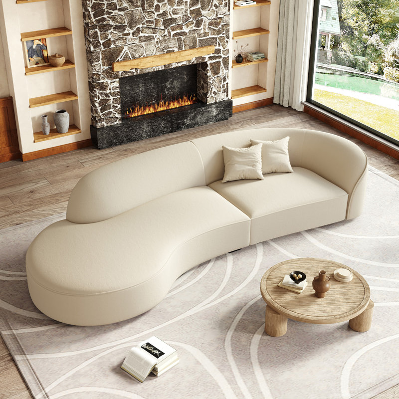 Modern Left-Arm Sofa With Larch Wood Frame And Microfiber Upholstery – Ideal For Living Rooms, Offices, And Lounges