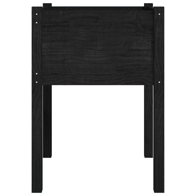 Boîte à fleurs en bois pour l'extérieur, H 27,6 po x l 19,7 po x P 19,7 po, Noir