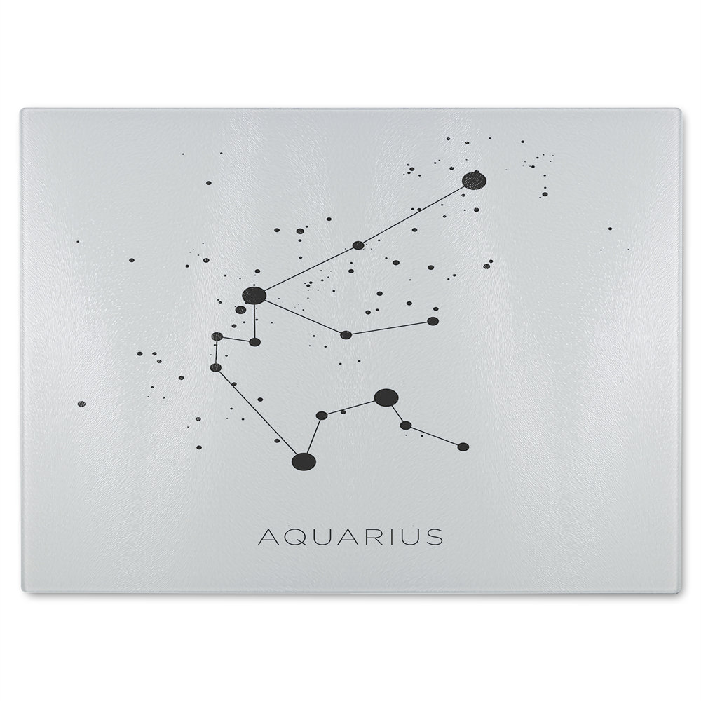 Star Constellation Zodiac Aquarius Dining Glass Chopping Board